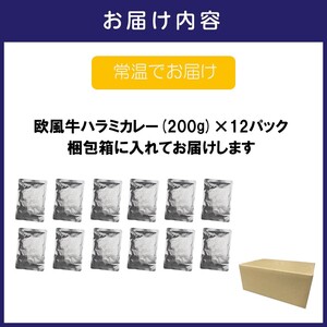 欧風牛ハラミカレー（200g×12パック）【配送不可地域：北海道・沖縄】【069D-013】