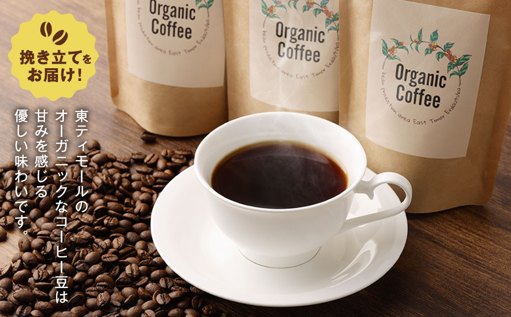 オーガニック・コーヒー豆100g×3個セット