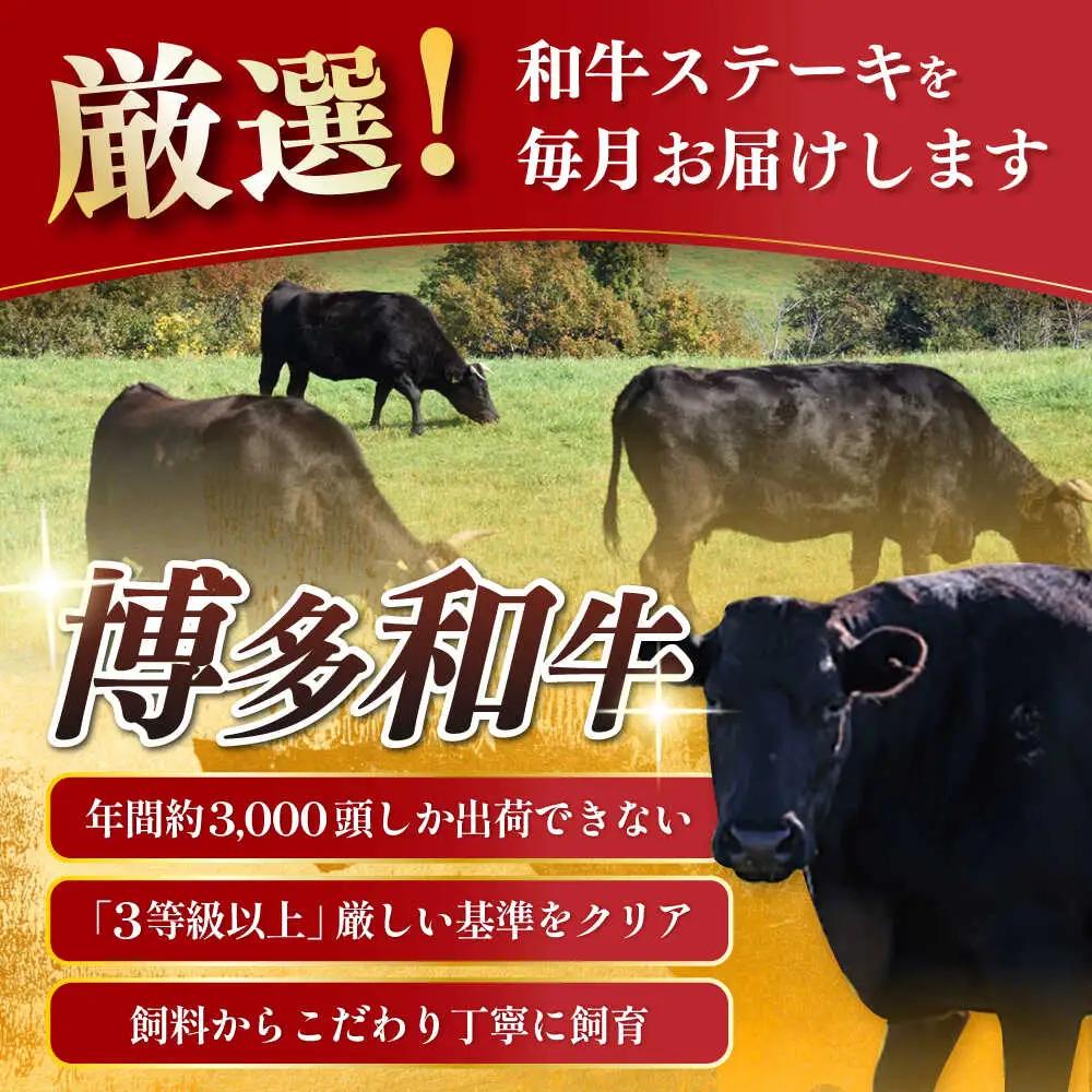 和牛 全3回 精肉定期便 [ABCL145] 博多和牛 牛肉 定期便 200g×4枚
