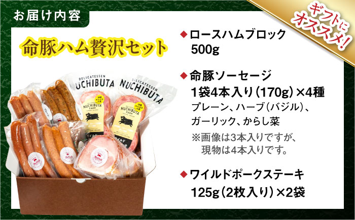 『ハム贅沢セット』 豚肉 ポークステーキ ソーセージ ハム 詰め合わせ お取り寄せ 国産 ギフト 冷凍 沖縄市 / DELICATESSEN NUCHIBUTA [BCAR007] 冷凍 ストック