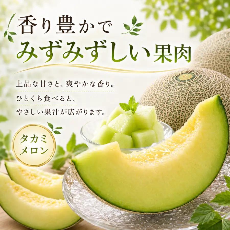 タカミメロン4～6玉（5～7kg）【6月中旬～7月末頃に発送】　白石農園