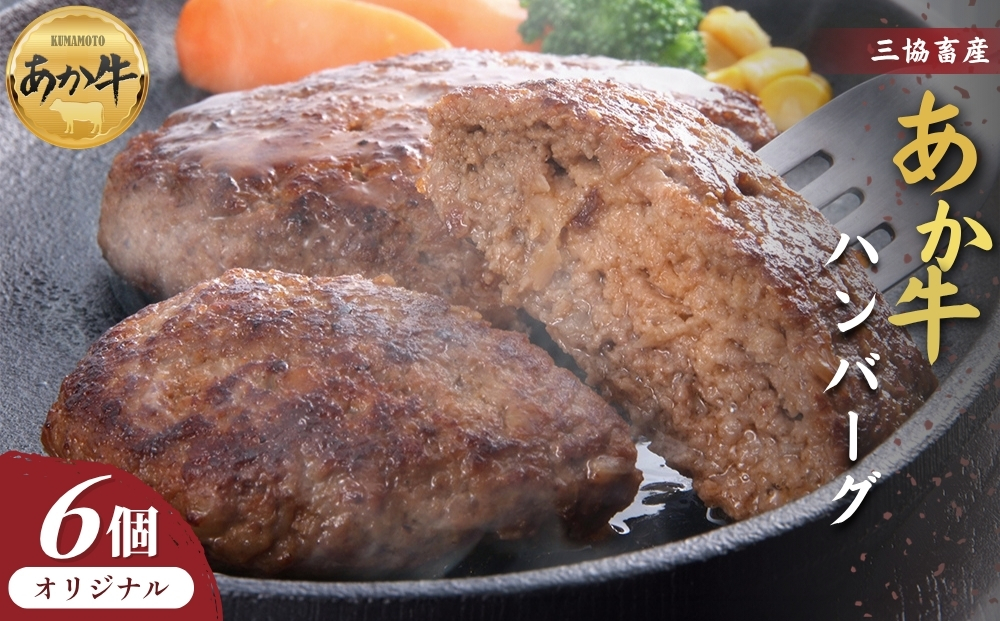 【三協畜産】熊本和牛あか牛ハンバーグ6個 あか牛 赤牛 牛肉 あか牛ハンバーグ 国産 簡単 お取り寄せ 冷凍 お土産 ギフト 贈り物 贈答用 豪華 贅沢 ご褒美 お祝い 人気 おもてなし 晩ご飯 ディ