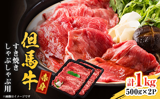 但馬牛　赤身スライス(モモ・肩部位)1kg【配送不可地域：離島】【1615680】