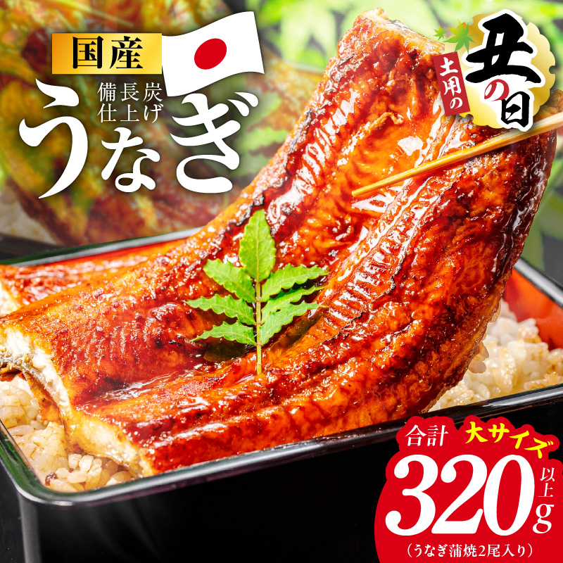 【土用の丑の日】国産うなぎ蒲焼 320g以上（大サイズ2尾）【レンチン 湯煎対応 簡単調理 鰻 ウナギ 人気総菜 日本産 特別規格】 kgp0129d