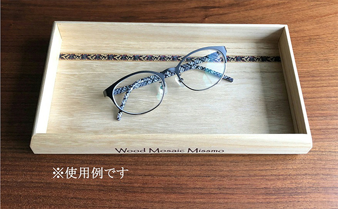 モザイク入り木製トレイ(桐)