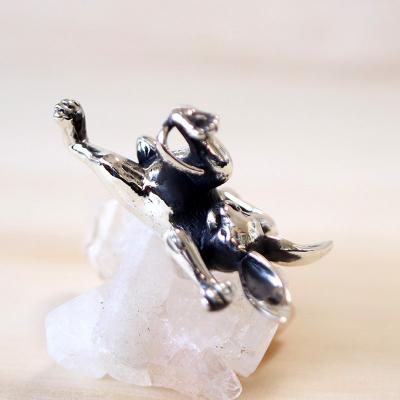 ふるさと納税 甲府市 鳥獣人物戯画 ジュエリー職人がつくる 銀製アートオブジェ　相撲を取るうさぎのオブジェ659-830 |  | 02
