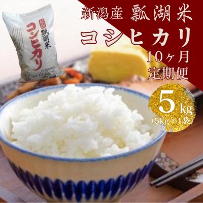 ふるさと納税 阿賀野市 【令和7年産】【10ヶ月定期便】新潟産コシヒカリ瓢湖米　5kg×10回