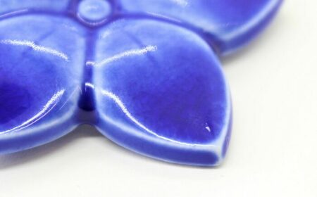 【美濃焼】 ききょう ブローチ クリップ 瑞浪市 / TILEmade タイル アクセサリー ハンドメイド [AZCD017]