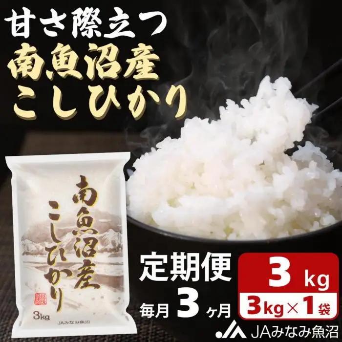 【JAみなみ魚沼定期便】南魚沼産こしひかり （3kg×全3回）精米HACCP認定工場 特A獲得｜こしひかり