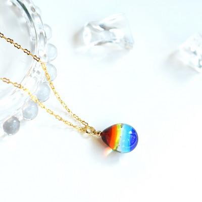 ふるさと納税 長沼町 【Soukore】ガラスアクセサリー・レインボー・ネックレス |  | 01