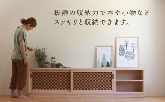 対馬ヒノキ サイドボード (セミオーダー可能) 《対馬市》【家具製作所kiiro】棚 木製 家具 [WAL025]