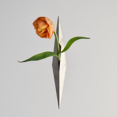 ふるさと納税 木津川市 海外展示会出展 スタイリッシュな花器　ハンギングベース　シルバー