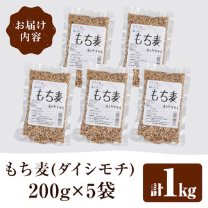 y215 棚田で作ったもち麦200g×5袋(計1kg)!日本棚田百選に選定されている「鹿児島県湧水町幸田棚田のもち麦」国産 九州産 鹿児島県産 もち麦 ごはん ご飯 ダイエット 健康【福永商店】