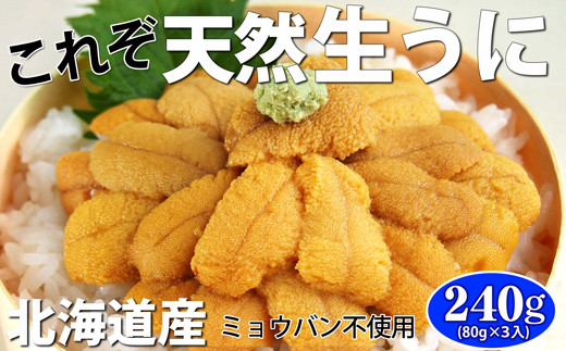 
            無添加！！北海道産天然塩水うに80g×3p！（YS032）
          