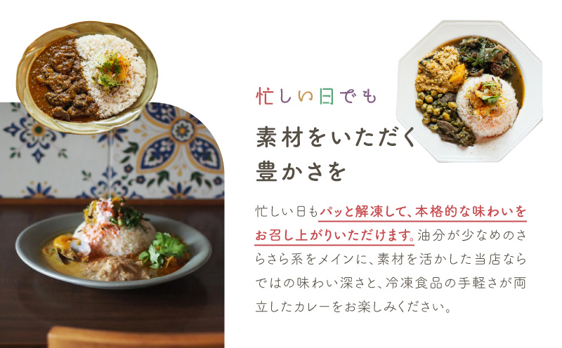 【and CURRY】カレー詰め合わせ3種セット【カレー レトルト 冷凍 スパイス スパイスカレー 小分け おすすめ 無農薬 ギフト 贈り物 】