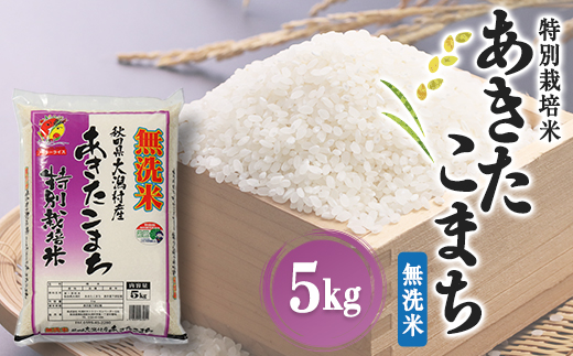 あきたこまち特別栽培・無洗米(精米)5kg【配送不可地域：離島・沖縄県】