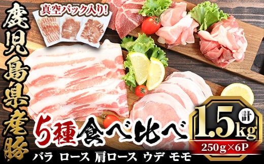 
										
										鹿児島県産「天恵美豚」豚バラ・ロース・肩ロース・モモ・ウデ(250g×6P・計1.5kg) 国産 豚 豚肉【アグリおおすみ】A340-v01
									