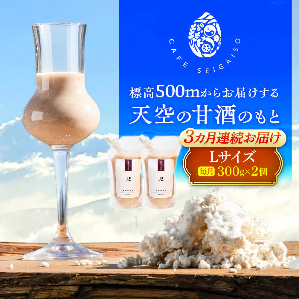 【ふるさと納税】【3回定期便】 『天空の甘酒のもと』 (Lサイズ：300g)×2個 瑞浪市 / カフェー清涯荘 甘酒 あま酒 砂糖不使用 ノンアルコール 定期便[AZBI012]