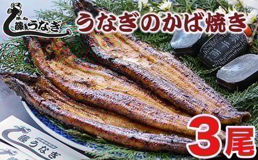うなぎのかば焼き３尾　国産うなぎ 『お食事処 藤うなぎ』<2.5-6>