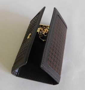 0104甲州印伝隼人キーケース・小銭入・名刺入３点セット（茶）