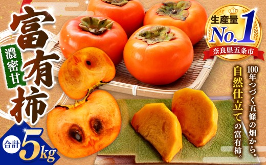 富有柿 約 5kg (Mサイズ以上混載）  |  先行予約 大人気 人気 富有 柿 かき フルーツ 果物 奈良県 五條市 萩本農園 ギフト おすすめ 11月 発送 カキ 秋の味覚 旬 甘い 大容量 農家直送 産地直送 グルメ お取り寄せ 送料無料  食物繊維 豊富 美容 健康 | 奈良県 五條市