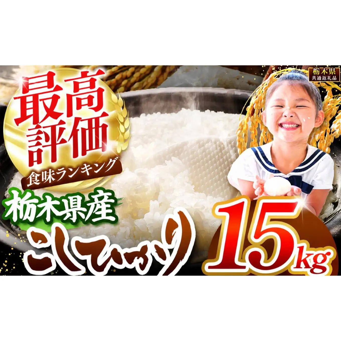 【2026年産】栃木県産コシヒカリ 白米 15kg 【栃木県共通返礼品 栃木県産】