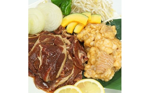 阿部精肉店の味付ジンギスカン(500g×2)豚上味噌ホルモン(300g×2)