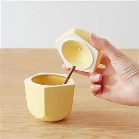 りんごの形のシュガーポット pomme 黄王　【ttyokzk ceramic design】_雑貨・日用品  キッチン用品 _【1096308】