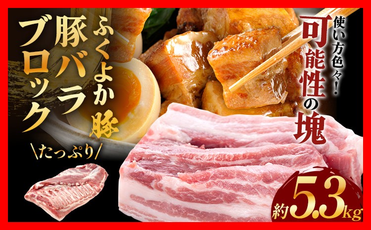 
                  ふくよか豚バラブロック約5.3kg 豚バラブロック 豚バラブロック肉 豚肉 ブタ肉 豚 豚バラ ブロック肉 塊肉 自家製ベーコン チャーシュー しゃぶしゃぶ 角煮 燻製 煮込み料理 ふくよか豚 焼き鳥 サムギョプサル 冷蔵 福岡県 福岡 九州 グルメ お取り寄せ 国産 肉 お肉 にく ぶた 国産豚 晩ごはん おかず 便利 夕食 肉料理 普段使い ブロック かたまり肉 ぶた肉 べーこん 煮込み
                
