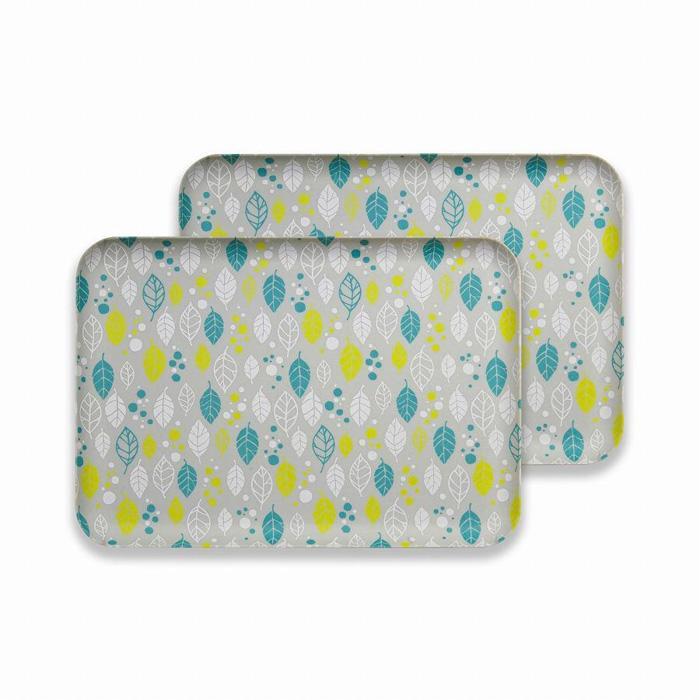 【ふるさと納税】友禅染和紙トレー M 33cm 2枚セット ウインターリーフ グレー タツクラフト 【Tk287】 | 橋本達之助工芸 TATSU-CRAFT おしゃれ 送料無料 日用品