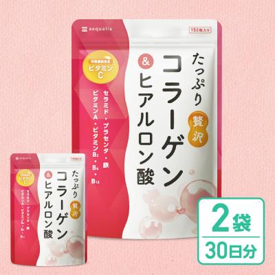 ふるさと納税 名古屋市 コラーゲン サプリ たっぷり贅沢コラーゲン&amp;ヒアルロン酸 2袋