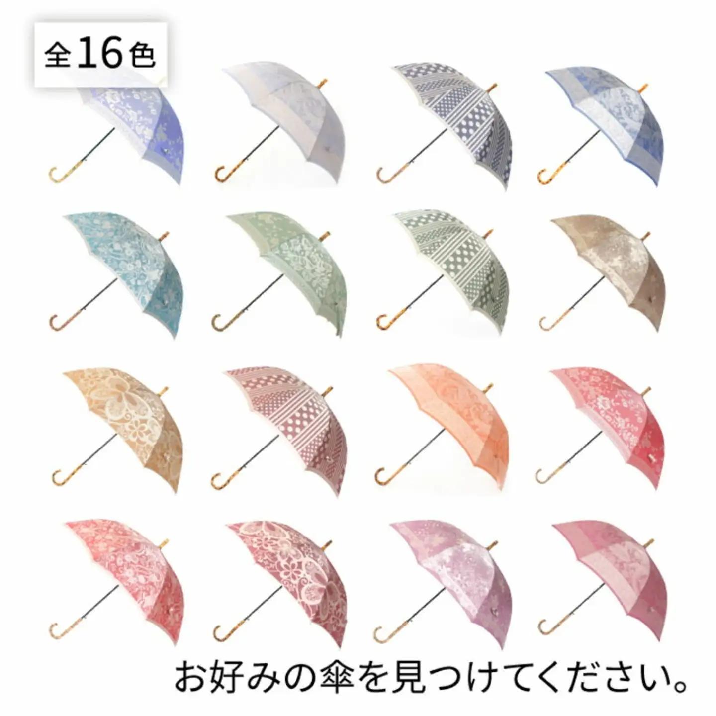 【槙田商店】晴雨兼用長傘　kirie バラ柄　レッド　傘