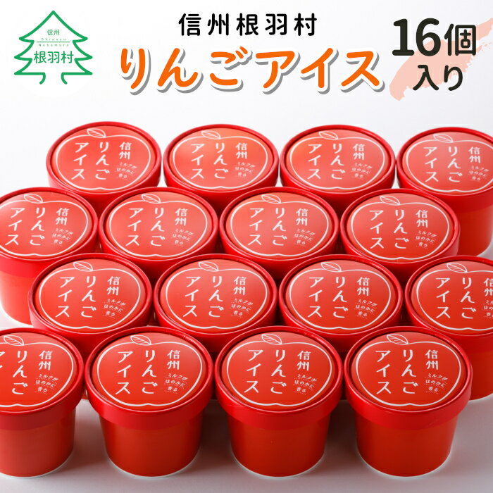 【ふるさと納税】りんごを丸ごと使用！ 信州りんごアイス たっぷり16個入り アイスクリーム リンゴ 林檎 アップル ふじりんご 丸ごと フルーツ スイーツ 大容量 人気 ランキング ギフト ミルク 牛乳10000円