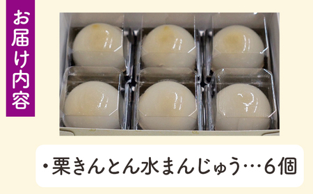 ＜栗きんとん水まんじゅう 6個＞ 水饅頭 みずみずしい美味しさ 涼やか ぷるぷるのひんやり食感 冷菓 涼しげなお菓子 栗菓子 マロン くり 和栗 スイーツ 和菓子 お土産 秋 城川町 県産 城川ファク