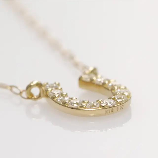 K18YG ホースシュー ダイヤモンド ネックレス Small /b0270da