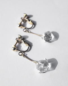 HARIO イヤリング ダイヤモンド カレット［HAA-DC-E］｜耐熱 ガラス アクセサリー ハリオ ランプワークファクトリー 職人 繊細 フォーマル カジュアル きれいめ おしゃれ 20代 30代