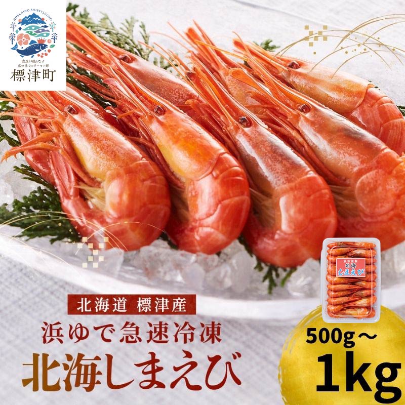 【ふるさと納税】 令和8年新物 北海しまえび 選べる サイズ 小 ~ 中 容量 500g ~ 1kg 旬 2026年 ボイル済み 冷凍 えび エビ 国産 人気 おいしい おつまみ つまみ 酒 肴 海鮮 魚介 ボイル済み ボイル 塩ゆで ほっかいしまえび しまえび シマエビ 北海道 標津町