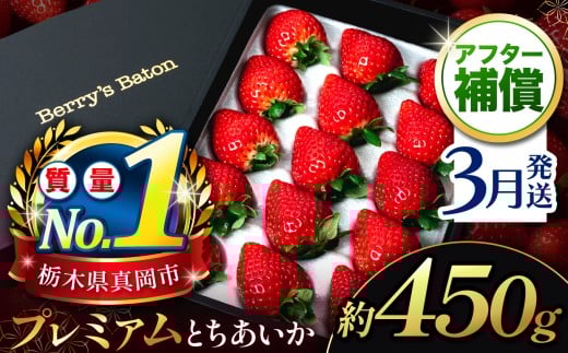 【3月発送発送】とちあいか贈答用 黒箱450g ｜栃木県 真岡市 果物 苺 イチゴ 人気 数量限定 ギフトBOX 日本一 いちご王国栃木の首都もおか 農林水産大臣賞 受賞 生産者 JGAP認証の農家セレクト ギフトBOX