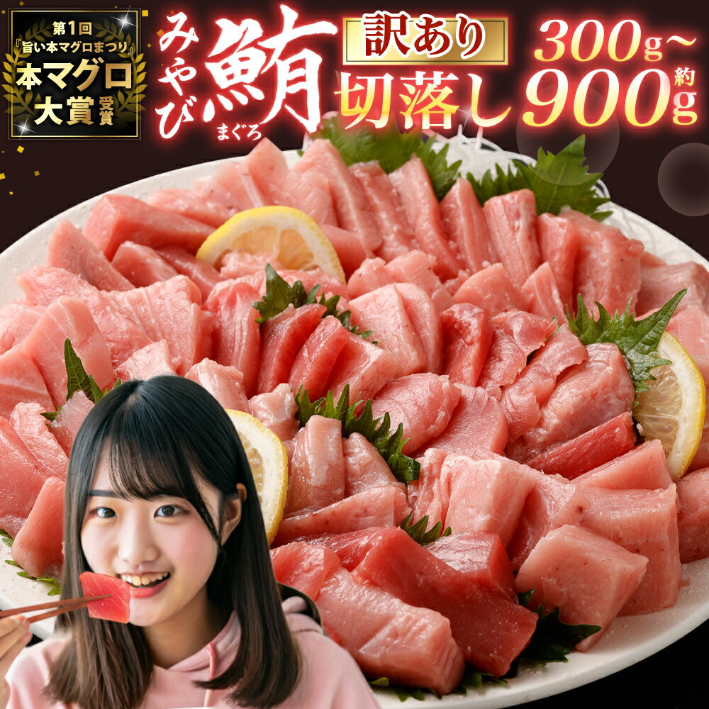 【ふるさと納税】訳あり みやび鮪 切り落とし 端っこちゃん 約300g/約400g/約500g/約600g/約900g 選べる内容量 | マグロ 鮪 トロ 本マグロ 冷凍まぐろ 冷凍鮪 まぐろトロ 鮪トロ 国産鮪 国産まぐろ 本鮪 魚 刺身 国産 九州 冷凍 長崎市 送料無料