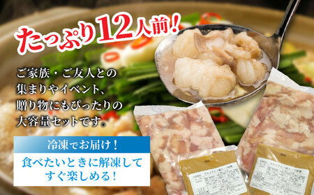 ＼大容量／福岡の味をご自宅で！コク旨「味噌もつ鍋」12人前セット　（6人前×2セット）【 みそ味 モツ たっぷり 1.2kg 600gを2セット 福岡の郷土料理 味噌スープ付き マルイチ食品 冷凍でお