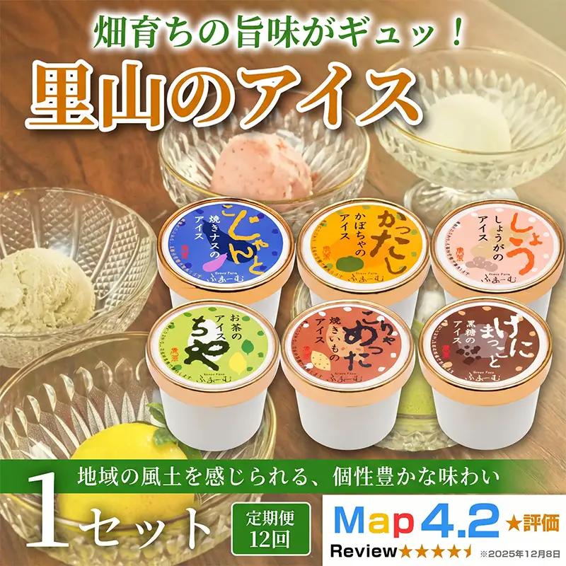 里山のアイス 72個 6個×12回定期便｜アイス