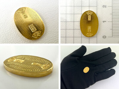 6-36 純金（Ｋ２４）製 開運ミニ小判 レプリカ Ｓサイズ