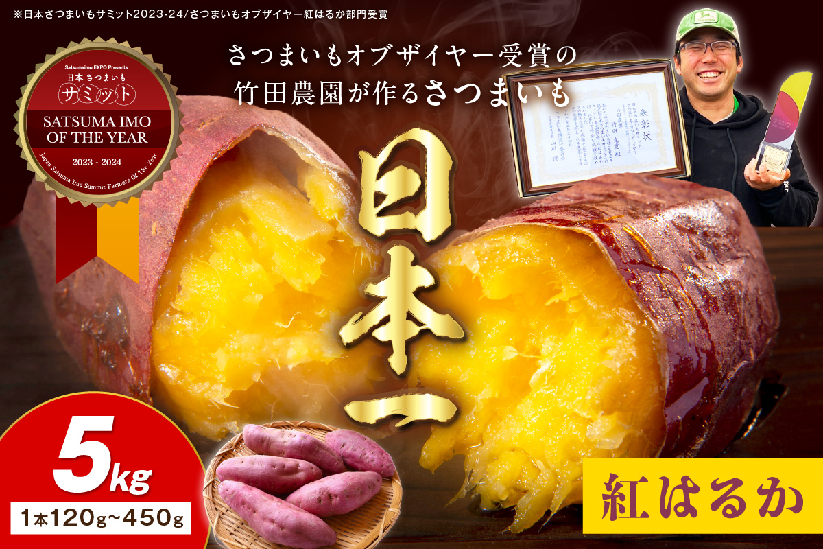 さつまいもオブザイヤー紅はるか部門全国1位 京都・ 丹後産　さつまいも 紅はるか　土付き（1本120〜450g程度）5kg　TF00042
