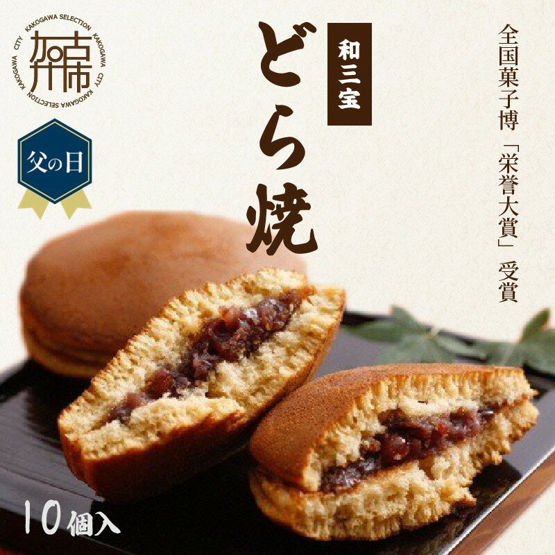 【ふるさと納税】＼父の日／全国菓子博「栄誉大賞」受賞 和三宝どら焼(10個入)《 お菓子 美味しい どら焼き 10個 お土産おみやげ おやつ スイーツ お取り寄せスイーツ ご当地スイーツ 和菓子 和スイーツ 贈答用 ギフト プレゼント 贈り物 》