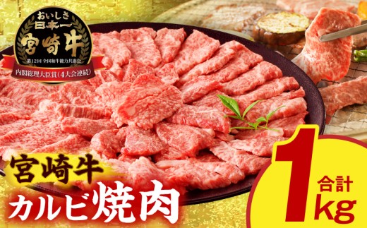 宮崎牛 カルビ焼肉1kg_M389-009-02