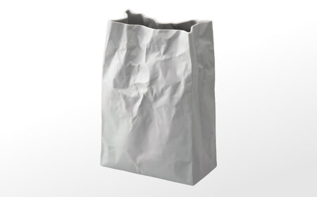 【瀬戸焼】ニュークリンクルスーパーバッグ#1 花器 グレー 【セラミック・ジャパン】 / 花瓶 インテリア ギフト プレゼント / 瀬戸市[BBBC015]