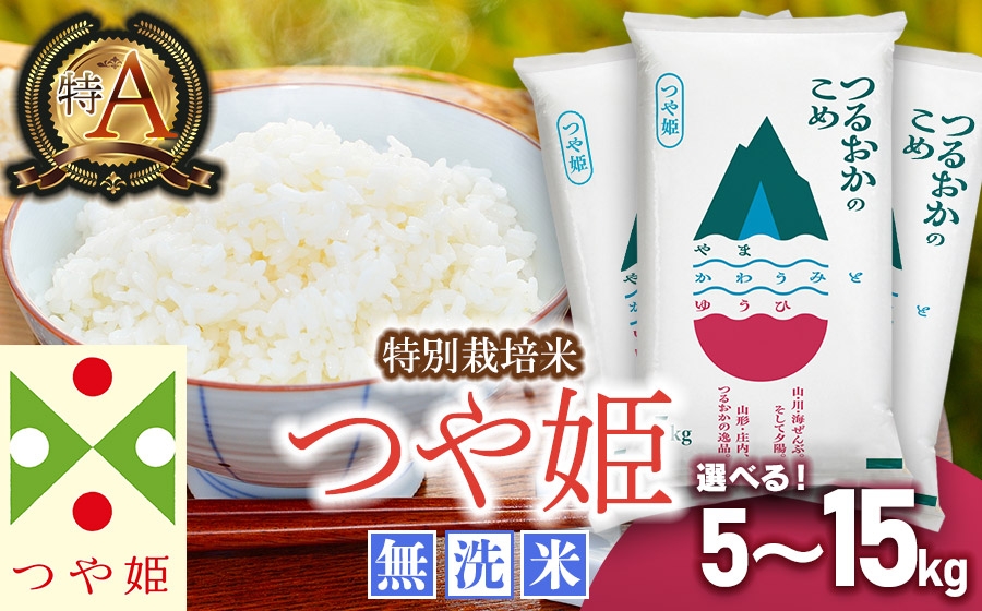 
                  【SDGs特別企画】 鶴岡産 令和７年産 つや姫 無洗米 一等米 選べる容量(5kg～15kg)・選べる発送時期　SDGs未来都市‟いのち輝く、創造と伝統のまち 鶴岡“ 環境に配慮した特別仕様 ＳＤＧｓ 特別企画品
                