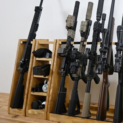 ふるさと納税 横手市 WOOD WORKS ライフルスタンド 1丁掛+マガジンラックセット【本体:ライトブラウン】 |  | 02