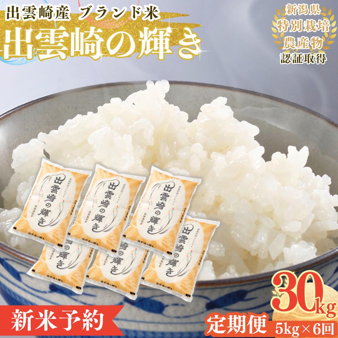 【ふるさと納税】【先行予約・令和7年10月以降発送予定】 令和7年産新米 特別栽培米 コシヒカリ「出雲崎の輝き」 定期便 5kg 6か月 毎月 新潟県産 出雲崎町産 白米 精米 お米 ブランド米 合計30kg