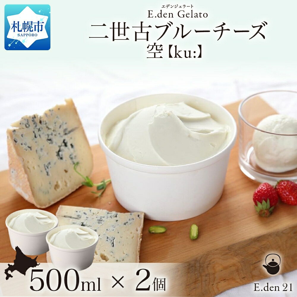 【ふるさと納税】 二世古 ブルーチーズ ジェラート 500ml 2個 大容量 アイス デザート 空【ku:】 ミルク カフェ エデン スイーツ お取り寄せ E.den アイスクリーム 北海道 札幌市